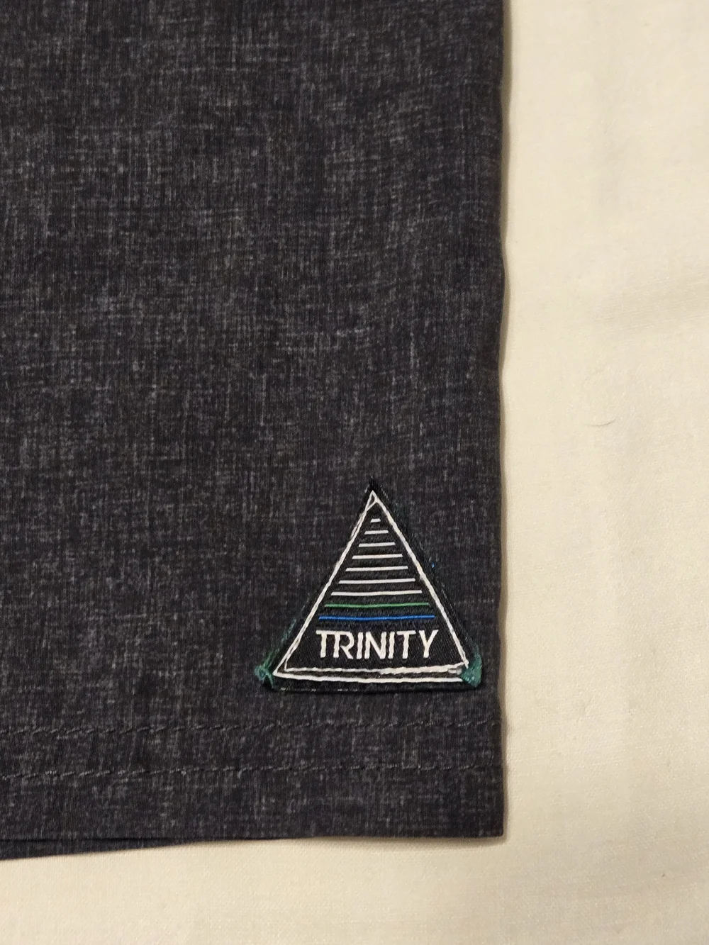 Trinity Black and Gray Striped Men's Board Shorts